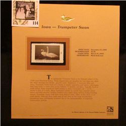 1999 Iowa-Trumpeter Swan Waterfowl $5.50 Stamp. Mint Condition with literature, unsigned.