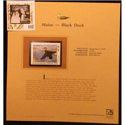 1999 Maine-Black Duck Waterfowl $2.50 Stamp. Mint Condition with literature, unsigned.