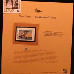 1999 New York-Bufflehead Duck Waterfowl $5.50 Stamp. Mint Condition with literature, unsigned.