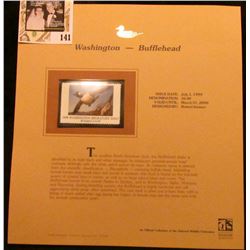 1999 Washington-Bufflehead Waterfowl $6.00 Stamp. Mint Condition with literature, unsigned.