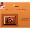 Image 2 : 1999 Wisconsin-Greater Scaup Waterfowl $7.00 Stamp. Mint Condition with literature, unsigned.