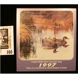 1997 Canadian Wildlife Habitat Conservation $8.50 Stamp in original mint holder.