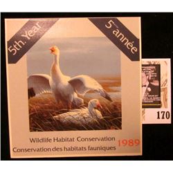 1989 Canadian Wildlife Habitat Conservation $7.50 Stamp in original mint holder.