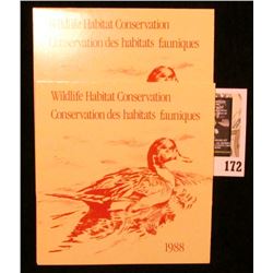 (2) 1988 Canadian Wildlife Habitat Conservation $6.50 Stamps in original mint holder.