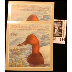 (2) 1986 Canadian Wildlife Habitat Conservation $4.00 Stamps in original mint holder.