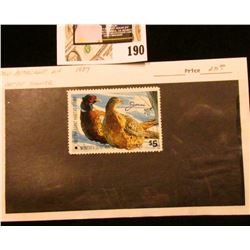 1987 Minnesota Department of Natural Resources $5 Pheasant Habitat Stamp. Artist signed.