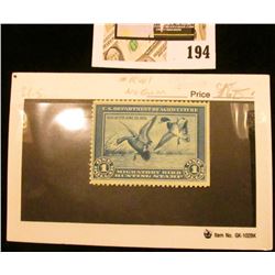 1934 RW1 $1 Federal Migratory Bird Hunting Stamp, not signed, no gum.