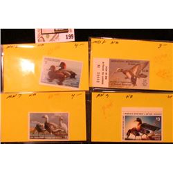 1982, 83, 84, & 85 Minnesota Department of Natural Resources $3 Migratory Waterfowl Stamps, all unsi