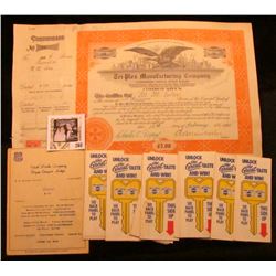 1947 Menu Union Pacific Railway "Utah Parks Company Bryce Canyon Lodge"; Four Shares "Tri-Plex Manuf