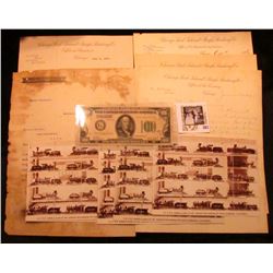 (5) 1896-1903 Chicago, Rock Island & Pacific Railway Co. pieces of memorabilia; (5) over-sized Post 