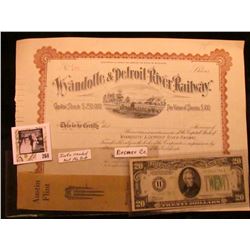 Ribbon "Austin Flint Waverly, Iowa November 13 1917", Bremer Co.; "Wyandotte & Detroit River Railway