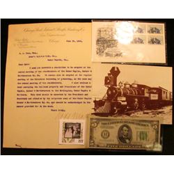Robert Mathis hand-signed Letter on Letter head from Chicago Rock Island & Pacific Tailway Co. Law D