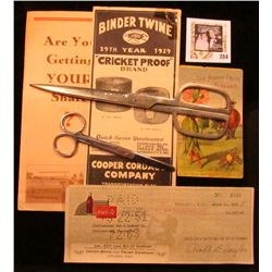 Advertising Brochure "Binder Twine 29th Year 1929 "Cricket Proof" Brand…Cooper Cordage Company…"; pa