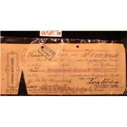 August 15, 1927 Germany "Prima-Wechsel" "Berlin 3/027961" 30,000 Goldmark "Rhatische Bank. Aroba.", 