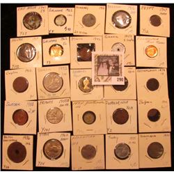 (25) Old Coins & Medals all carded in holders and attributed, including some BU & a Proof. Dates bac