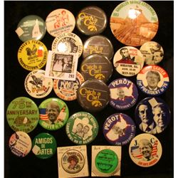 (25) Various Political & Local Pin-backs including Iowa and Iowa Hawkeyes.