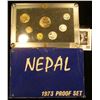 Image 2 : 1973 Nepal Proof set in original box of issue. Includes seven-piece. Various degrees of toning.