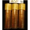 Image 1 : (3) 1957 Original Gem BU Solid-date Rolls of Canada Maple Leaf Cents. Each roll contains 50 pcs, all