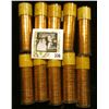 Image 1 : (10) 1957 Original Gem BU Solid-date Rolls of Canada Maple Leaf Cents. Each roll contains 50 pcs, al
