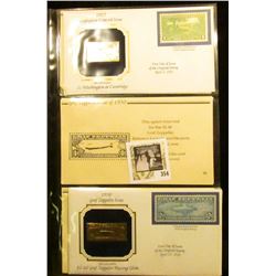 1930 Graf Zeppelin Issue $2.60 Graf Zeppelin Passing Globe 22Kt Gold Replica Stamp of First Day of I