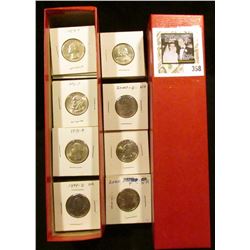 9  x 2  x 2  Stock box  containing 83 various non-silver Washington Quarters in carded holders. ($20