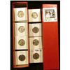 Image 1 : 9" x 2" x 2" Stock box  containing 83 various non-silver Washington Quarters in carded holders. ($20