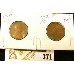 1910 P VF & 12 P EF Lincoln Cents.