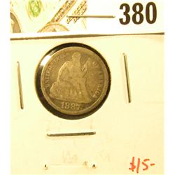 1887 Seated Liberty Dime, G, value $15