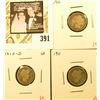 Image 1 : Group of (3) Barber Dimes, 1910, 1910-D, 1911, all G, group value $12