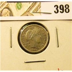 1902 Barber Dime, VF, value $8