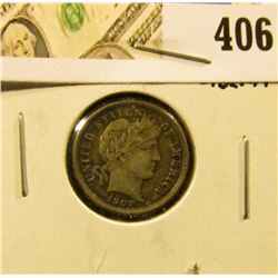 1907 Barber Dime, XF bold LIBERTY, value $25