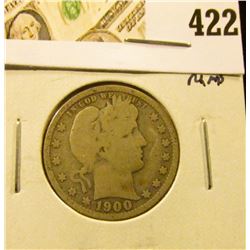 1900 Barber Quarter, G+ full rims, value $9