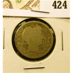1900-S Barber Quarter, value $10