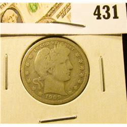 1909 Barber Quarter, VG, value $=10