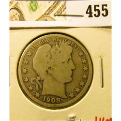 1908-D Barber Half Dollar, G, value $16