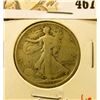Image 1 : 1917-S Walking Liberty Half Dollar, Reverse Mint mark, VG+, value $18