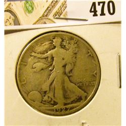 1927-S Walking Liberty Half Dollar, VG, value $15