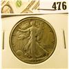 Image 1 : 1939 Walking Liberty Half Dollar, XF, value $20