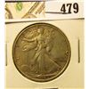 Image 1 : 1943 Walking Liberty Half Dollar, XF, value $18