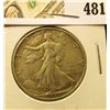 Image 1 : 1944-D Walking Liberty Half Dollar, XF+, value $19