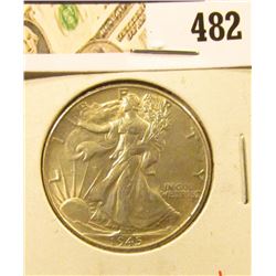 1945 Walking Liberty Half Dollar, AU+, value $20