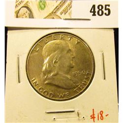1950 Franklin Half Dollar, AU+, value $18