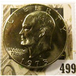 1973-D Eisenhower Dollar, BU from Mint Set, value $13 to $50