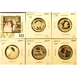 Group of (5) PROOF Washington ATB Quarters, all 5 of the 2015-S ATB Quarters, group value $15