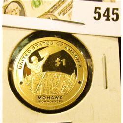 2015-S PROOF Native American Dollar, value $10