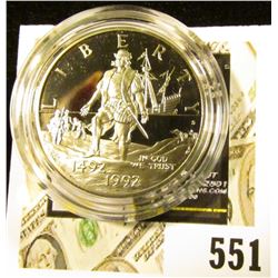1992-S Columbus Quincentenary Commemorative Half Dollar, PROOF, value $10