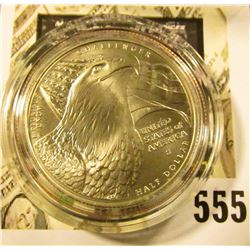 2008-S Bald Eagle Commemorative Half Dollar, BU, value $15