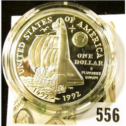 1992-P Columbus Quincentenary Commemorative Silver Dollar, PROOF, value $35
