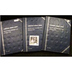 (3) 1941 Up Sets of Lincoln Cents in blue Whitman folders.