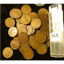 Roll of (50) 1923 P Lincoln Cents. Average circulated.